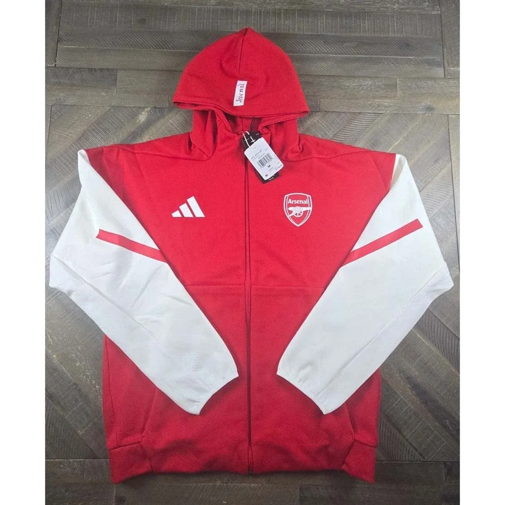 Adidas Arsenal FC Anthem Jacket Mens Medium Full Zip Hoodie JM9409 NWT